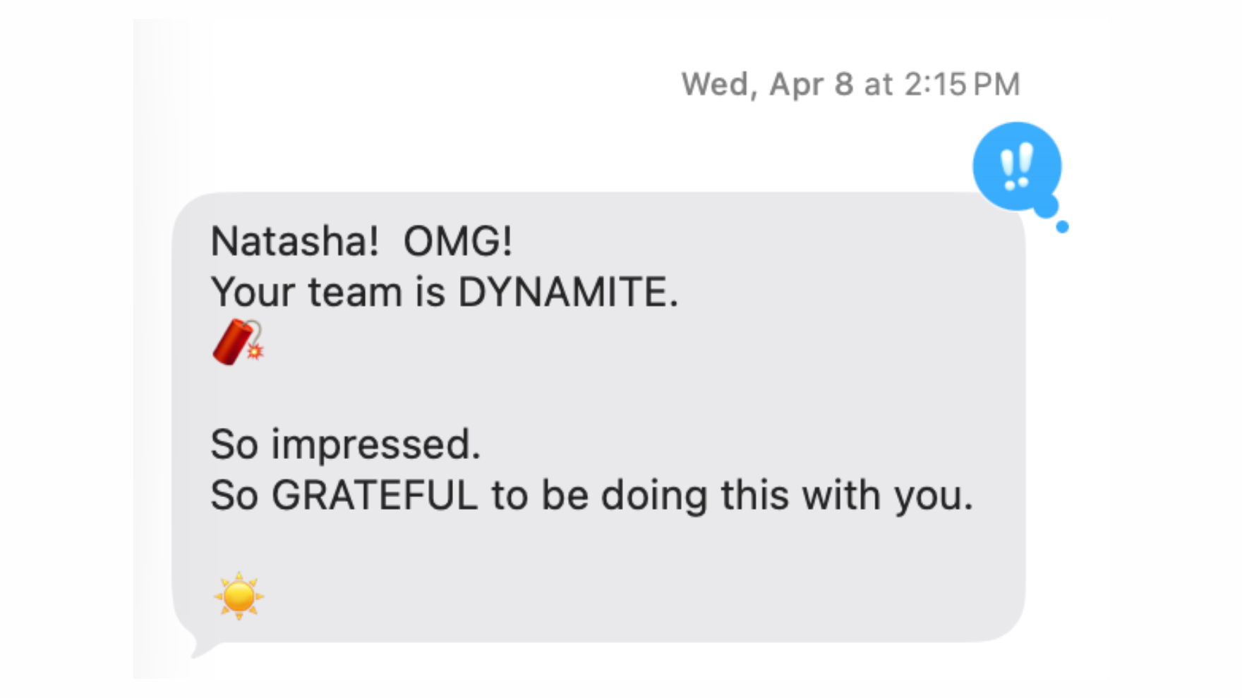 Client iMessage within 24 hours